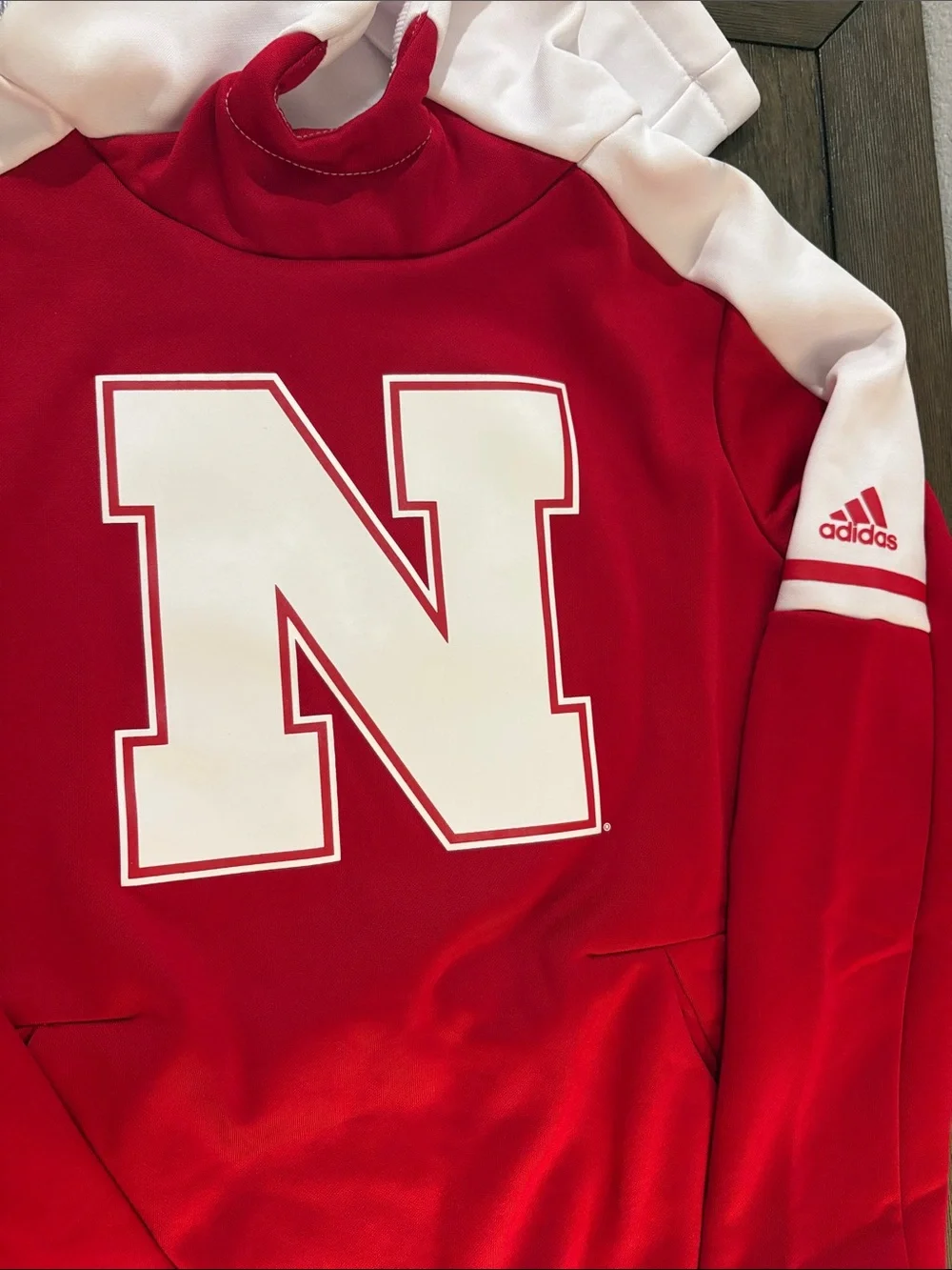 NWT [adidas] Nebraska Cornhuskers NCAA Hoodie Hooded Sweatshirt Youth M (10/12)